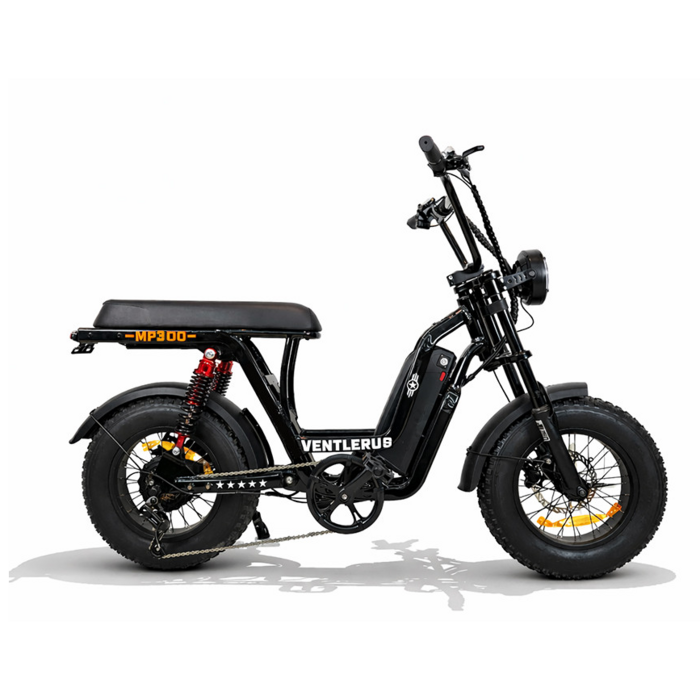 2026 벤틀러스 MP300 48V 500W 배달 출퇴근 전기자전거 미니 자토바이, 블랙, PAS전용(면허필요X), 10Ah(중국셀) - 자토바이