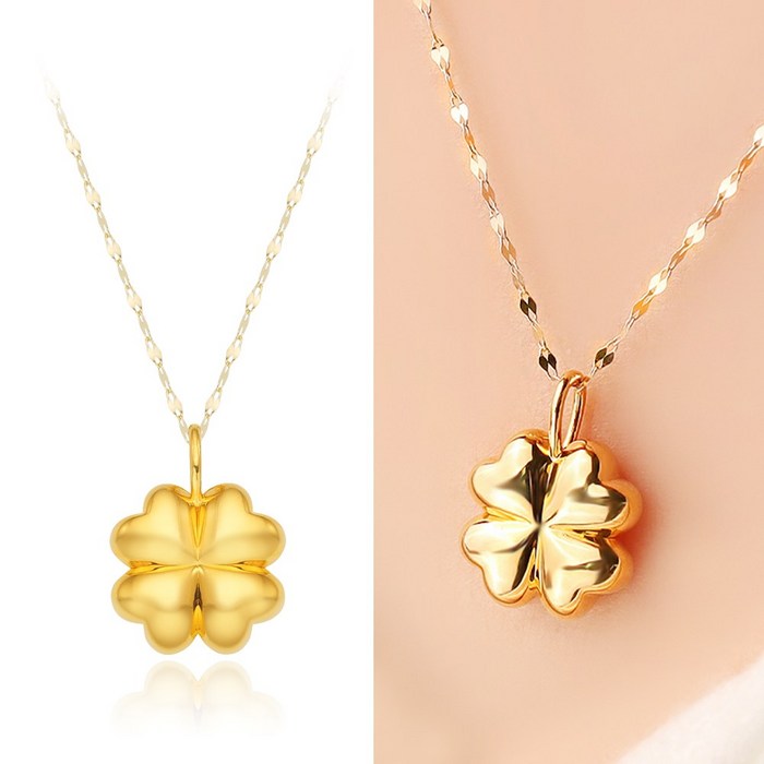 주리에떼 순금 24K 목걸이 데일리 플라워 블리스유 행운의 클로버 금 목걸이 여자친구 선물(14K/18K 체인) 후기 분석 - 고급스러운 선물용 패키지 구성 박스