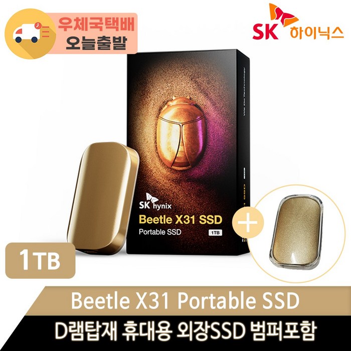 SK하이닉스 Beetle X31 DRAM 탑재 외장 SSD + 전용 케이스, 1024GB, SKHPU3-001T 대표 이미지 - 하이닉스 SSD 추천