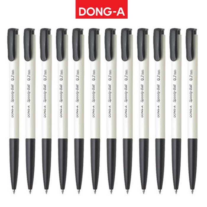 [위니즈] 동아 부드러운 초점도 스피디볼 유성 볼펜 12자루, 1세트, 0.7mm 검정 - 필기감 좋은 볼펜