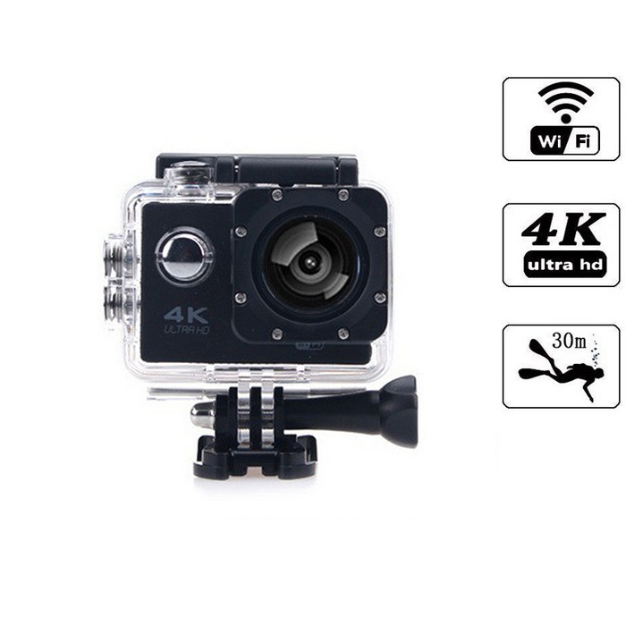 PYHO 4k 액션캠 와이파이 스쿠버다이빙 액션캠 DV 스마트 고화질 방수 아웃도어 라이딩 카메라, 블랙 - 액션캠