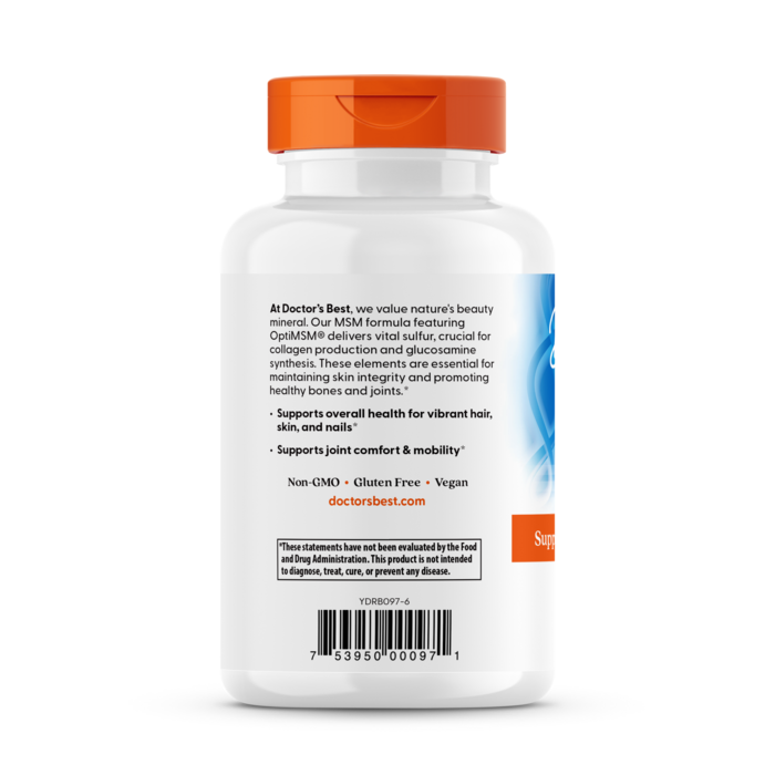 닥터스베스트 MSM 1500mg 타블렛, 120정 후기 분석 - 영양 성분 정보