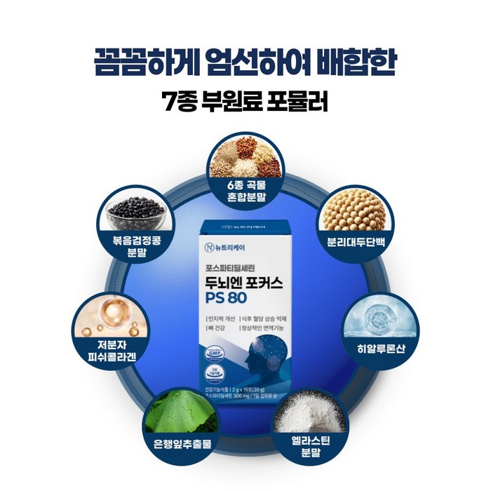 뉴트리케이 두뇌엔 포커스 PS 80 후기 분석 - 일일 섭취량 안내