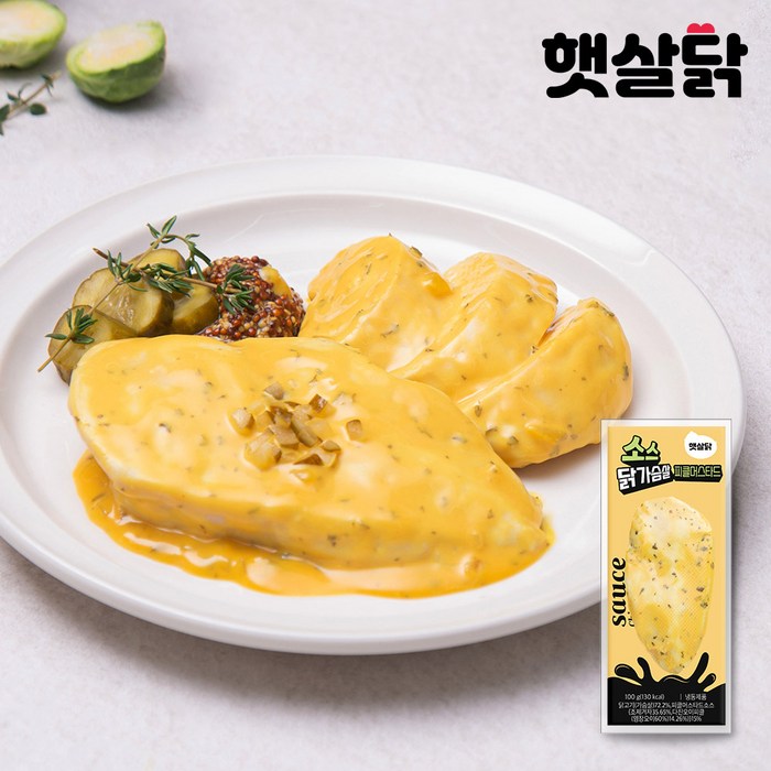 햇살닭 더촉촉한 소스 닭가슴살 100g 11종 22팩 / 소스 / 혼합구성, 22개 후기 분석 - 깔끔한 개별 소분 포장 뒷면