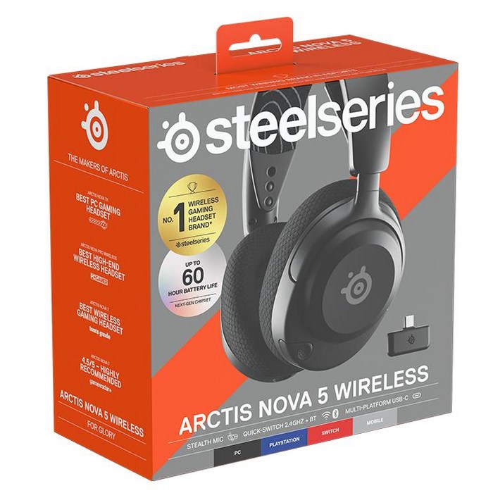 스틸시리즈 Arctis Nova 5 무선 게이밍 헤드셋, 블랙 후기 분석 - 착용 컷 및 전체 구성
