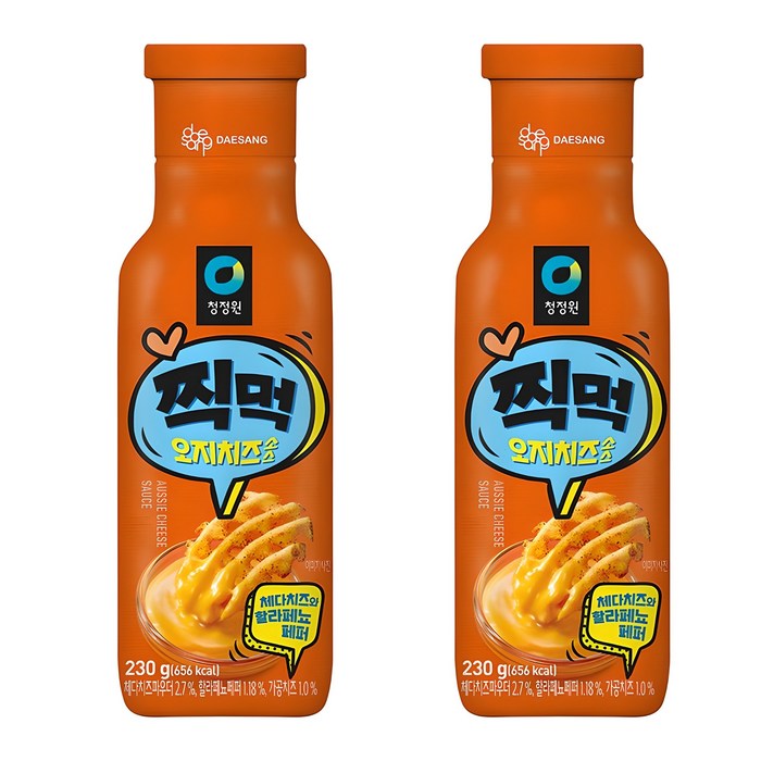 청정원 찍먹 오지치즈소스, 230g, 2개 - 감자튀김 소스