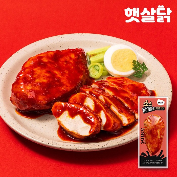 햇살닭 더촉촉한 소스 닭가슴살 100g 11종 22팩 / 소스 / 혼합구성, 22개 후기 분석 - 닭가슴살 부드러운 육질 확대 이미지