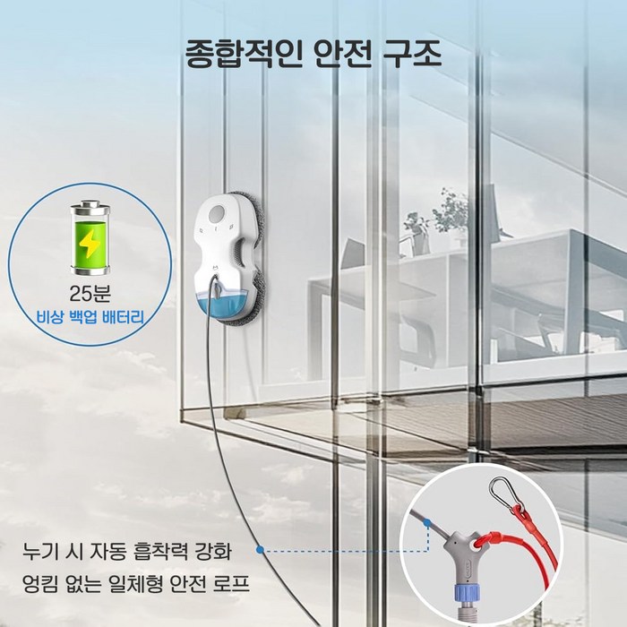 HUTT 창문 로봇청소기 베란다 아파트 유리창 이중창 청소 창문닦이 자동 분수 초강흡입력 +리필걸레세트, S7-흰색 후기 분석 - 리필 걸레 세트 구성