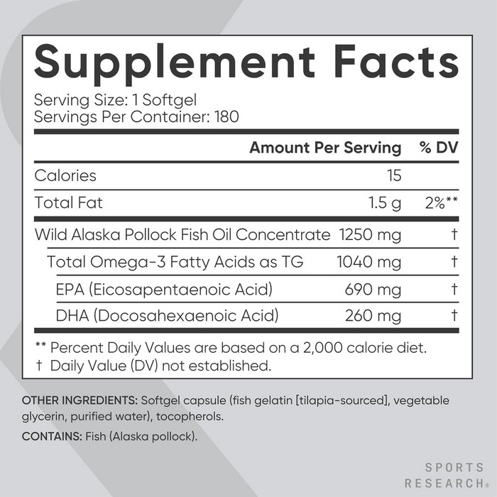 스포츠리서치 1040mg 오메가-3 피쉬 오일 트리플 스트렝스 소프트젤, 180정 후기 분석 - 소프트젤 제형 및 캡슐 디테일