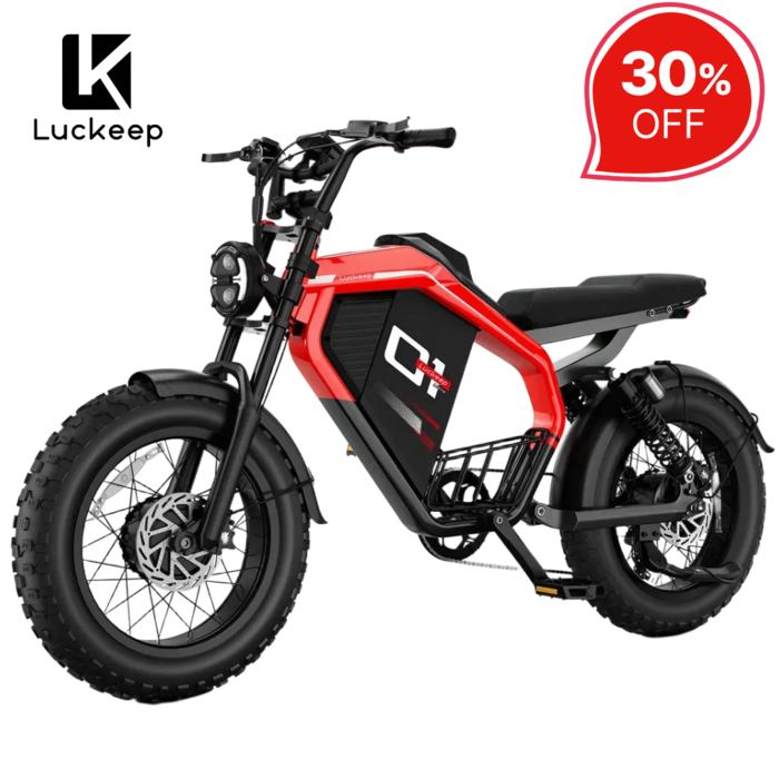 luckeep 자토바이 전기자전거 출퇴근용 고철력 듀열모터52v 2000w M5 Ultra, 레드, 알루미늄 - 자토바이