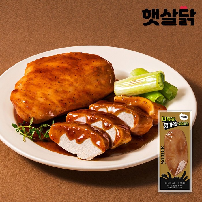 햇살닭 더촉촉한 소스 닭가슴살 100g 11종 22팩 / 소스 / 혼합구성, 22개 후기 분석 - 촉촉한 소스 단면 상세컷