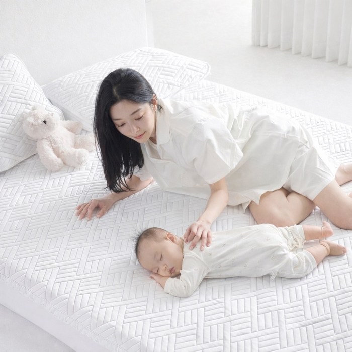 곰표쿨베어 국내생산 프리즌 여름 차가운 냉감패드 고정밴드 쿨매트, 화이트 후기 분석 - 근접 원단 상세 컷