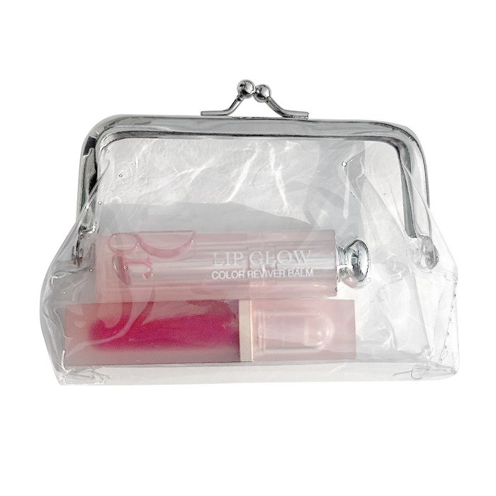 Puku Pu Ku Transparent Coin Purse Lipstick Coin Cosmetic Pouch, Transparent Pouch, 1 Piece