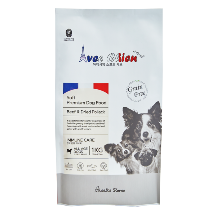아벡시앙 강아지 프리미엄 소프트 전연령 사료, 소+황태, 1kg, 1개