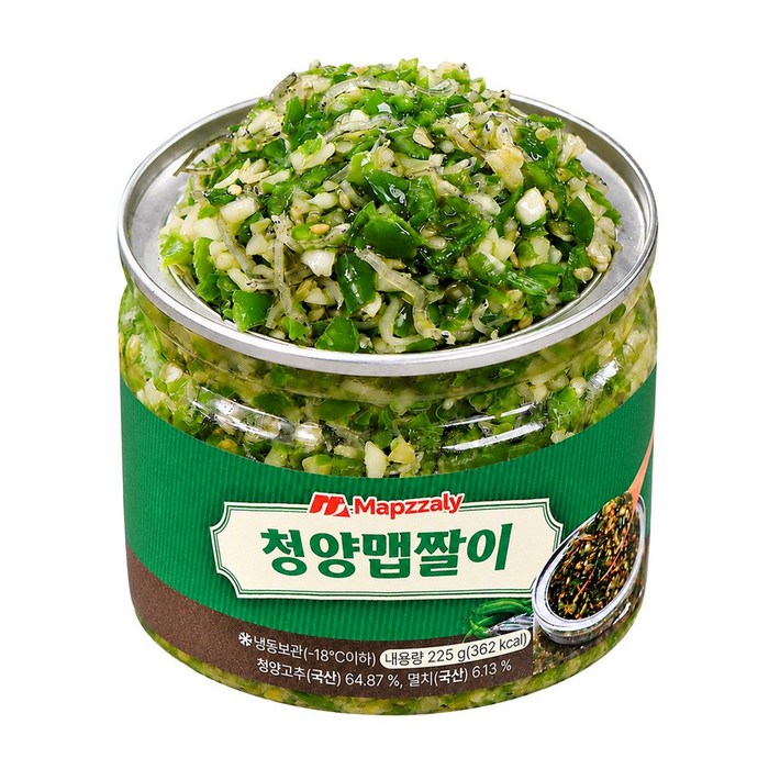 셰프애찬 수제 청양 맵짤이 멸치 고추 다대기 땡초장 다짐장 만능 반찬 캠핑 음식 여행템 국산고추100%, 2개, 365g