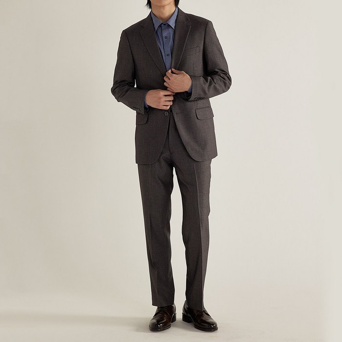 트래드클럽 남성 베리 수트 정장 세트 (4컬러 M~5XL) 후기 분석 - 자켓 하단 및 바지 연결 라인