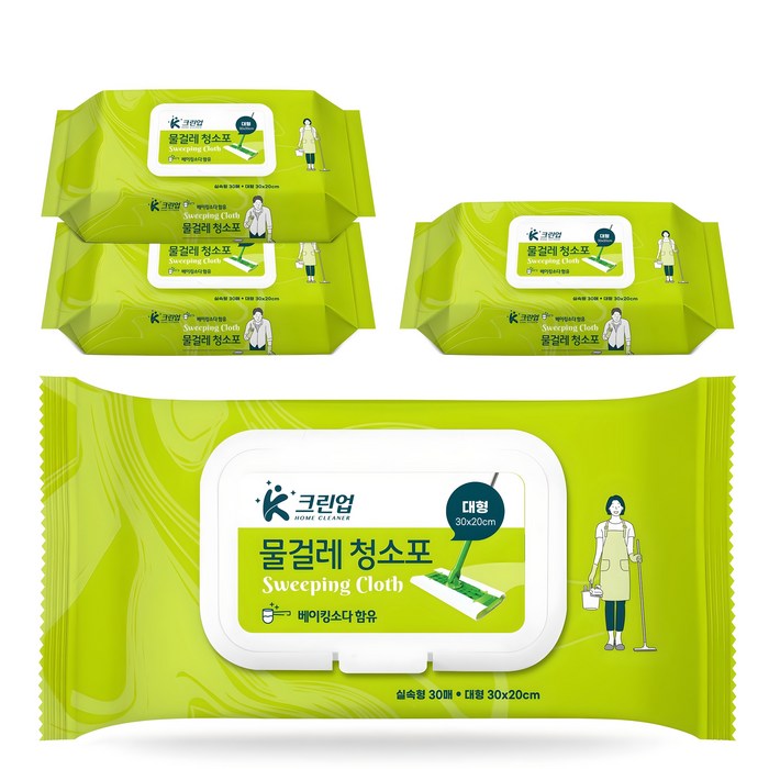 Cake lin-up mop cleaning cloth 30매, 4 pieces