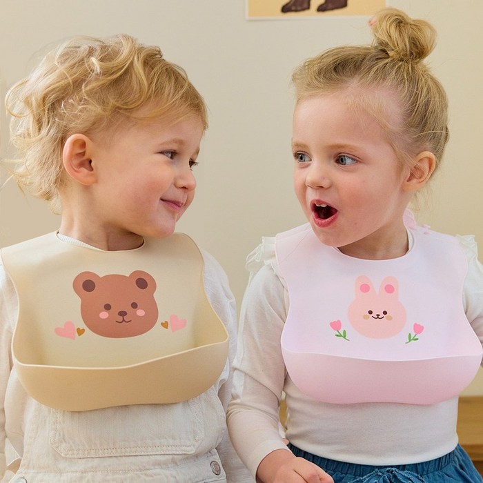 Tublier Silicone Baby Baby Bib Set of 2 Baby Bibs KC Certification