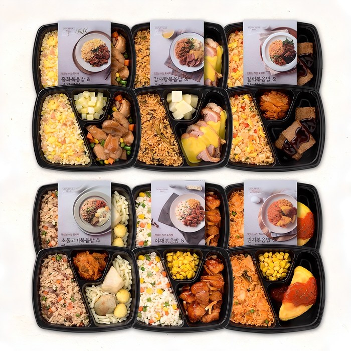 시그니처벨 맛있는 도시락 6종 세트, 200g, 12개 - 다이어트 식단