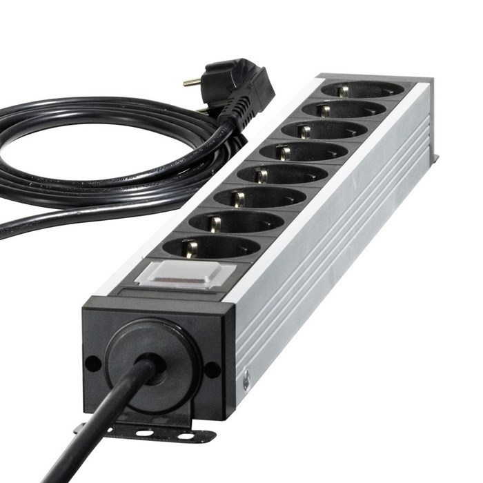 파워존 고용량 알루미늄 멀티탭 4000W 과부하차단 8구, [통합스위치 - 8구] 메탈실버 x 5M, 1개