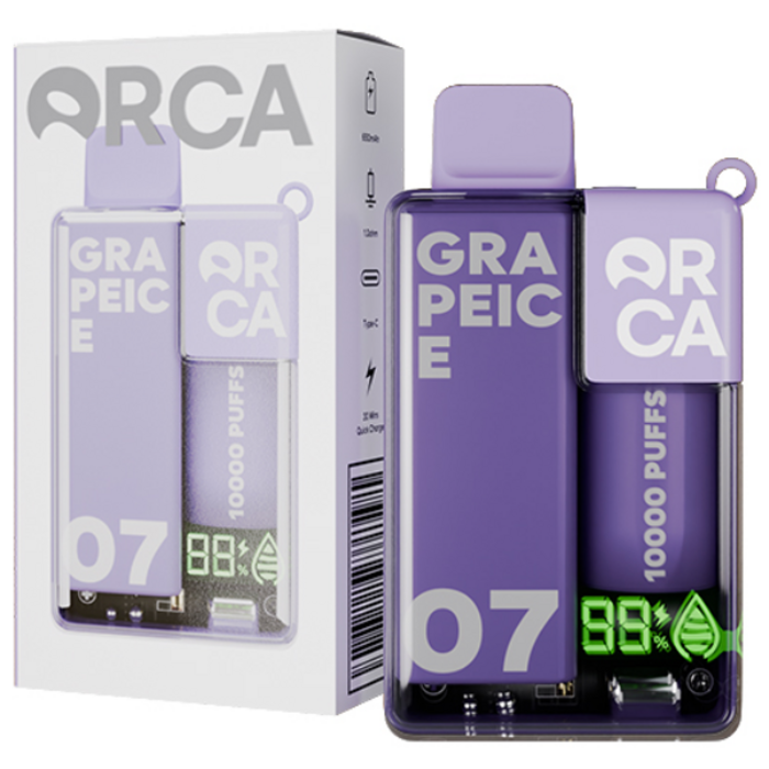 오르카에어 10K 대용량 일회용 전자담배 10000퍼프 무니코틴 입호흡 전담, 07 그레이프 아이스, 1개 대표 이미지 - 일회용 전자담배 추천