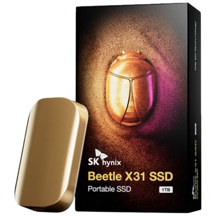 SK HYNIX SK하이닉스 Beetle X31 Portable SSD 1TB DRAM 탑재 / 전용 케이스, 골드 대표 이미지 - 하이닉스 SSD 추천