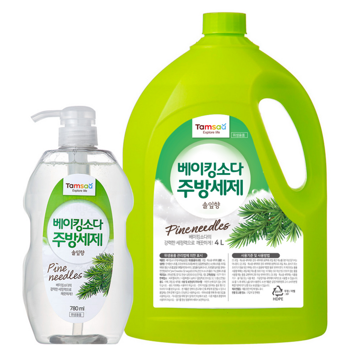 탐사 베이킹소다 주방세제 4L+780ml 세트, 4.78L, 1세트