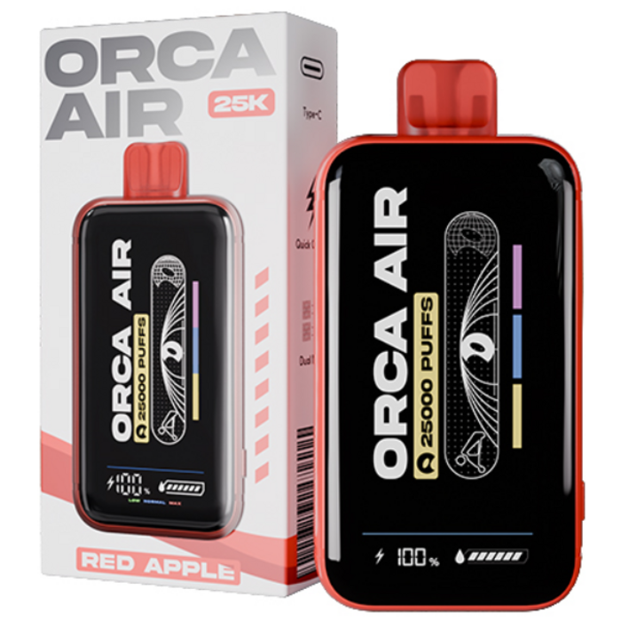 오르카에어 25000 대용량 일회용 전자담배 25000퍼프 무니코틴 입호흡 전담, 1개, 레드 애플 대표 이미지 - 일회용 전자담배 추천