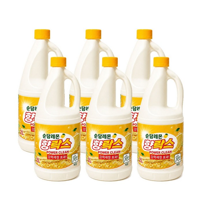순담 레몬 향락스 표백/ 세제/ 세정제/ 레몬향, 6개, 2L