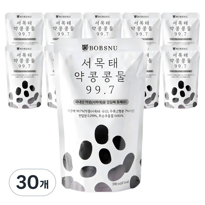 서울대밥스누 [TV속 그제품] 서울대 밥스누 서목태 약콩 콩물 99.7 국내산 약콩두유 비서진 이서진 차태현 김광규 검은콩두유 콩국수 추석선물 우리동네전성시대 이경규 영탁, 190ml, 30개