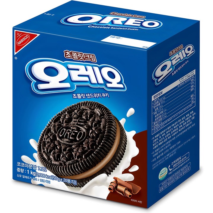 오레오 초콜릿 크림 샌드위치 쿠키, 1kg, 1개