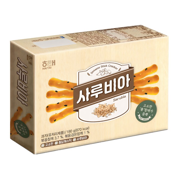 해태제과 사루비아 참깨스틱, 180g, 1개