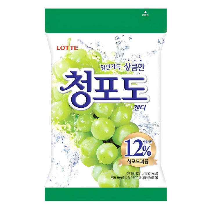 롯데웰푸드 청포도 캔디, 323g, 1개