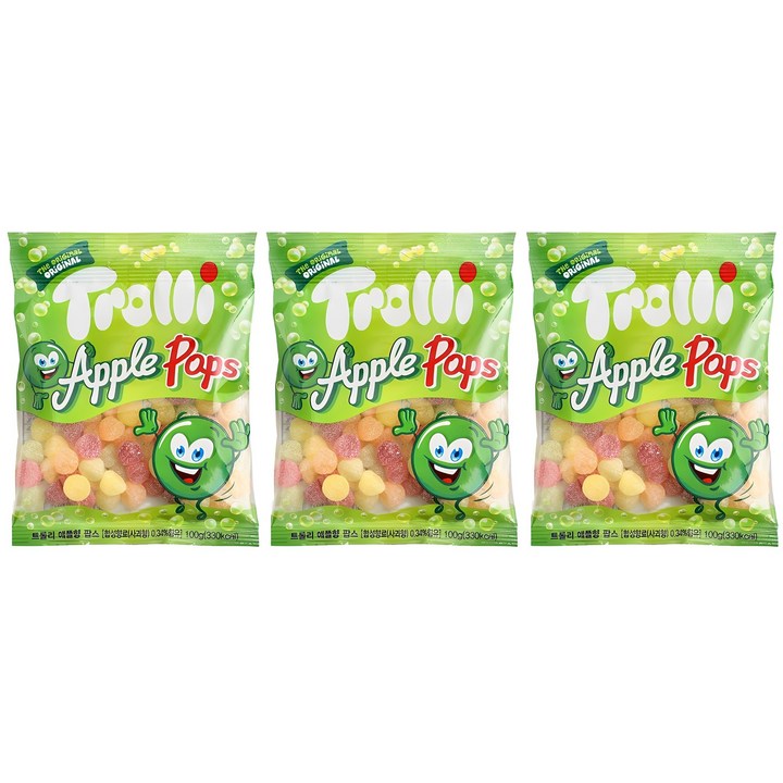 트롤리 애플향 팝스, 100g, 3개
