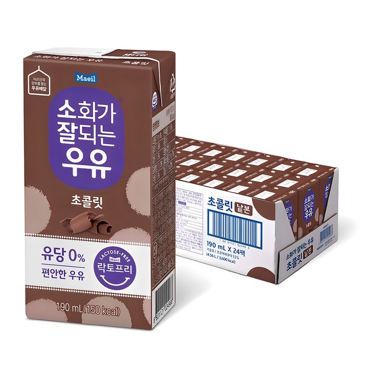 소화가잘되는우유 초콜릿, 190ml, 24개