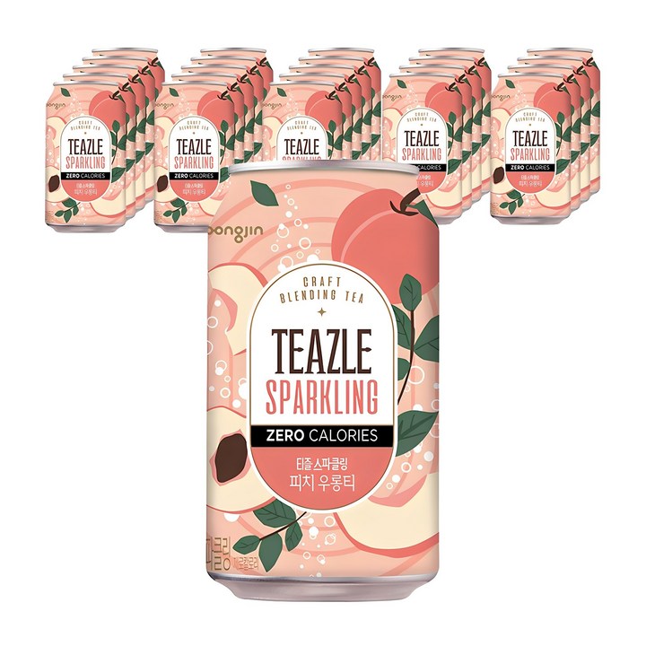 티즐 스파클링 피치우롱티, 340ml, 24개