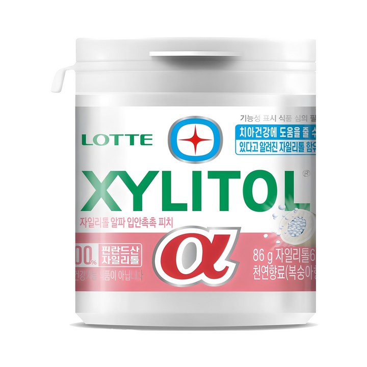 롯데자일리톨 알파 입안촉촉 피치, 86g, 1개