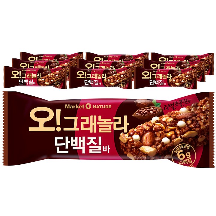 마켓오네이처 오 그래놀라 단백질바, 40g, 10개