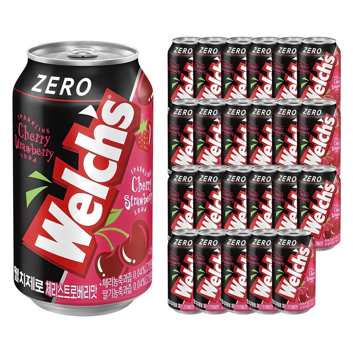 웰치스 제로 체리스트로베리맛, 24개, 355ml