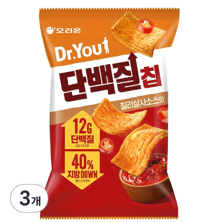 닥터유 오리온 단백질칩 칠리살사맛, 60g, 3개