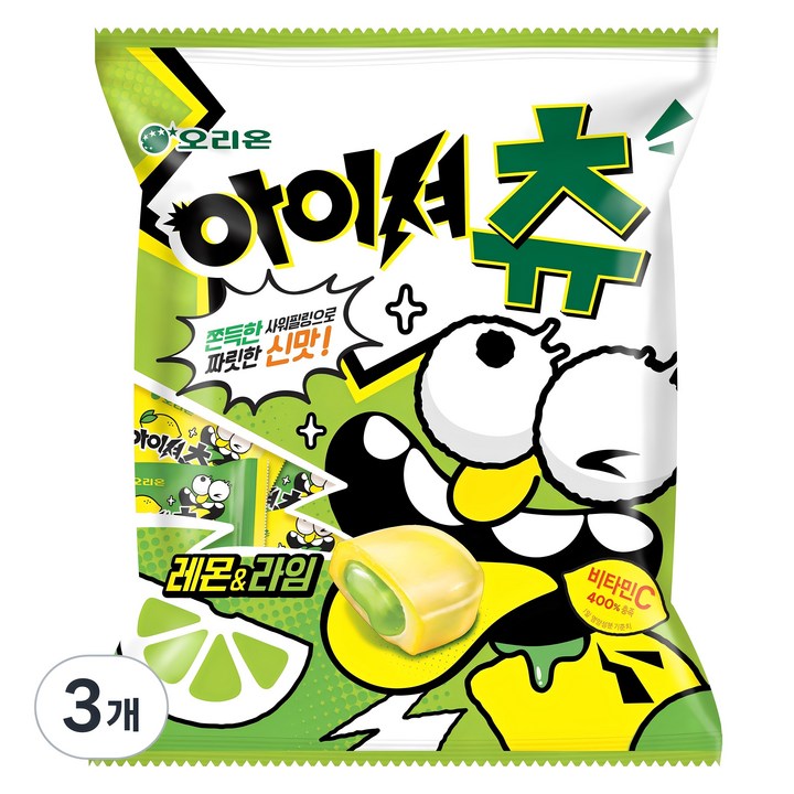 오리온 아이셔츄 레몬&라임, 193.5g, 3개