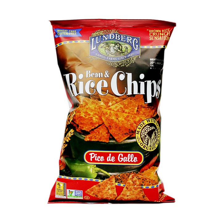 룬드버그 빈 & 라이스 칩스 피코 드 갈로 글루텐 프리 홀 그레인, 170g, 1개