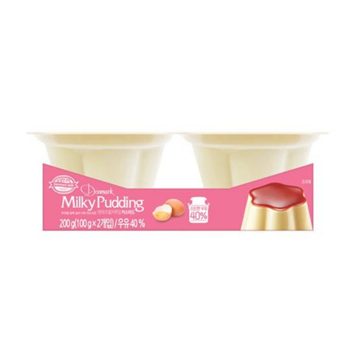 덴마크밀크 밀키 커스터드 푸딩 2p, 1개, 100g