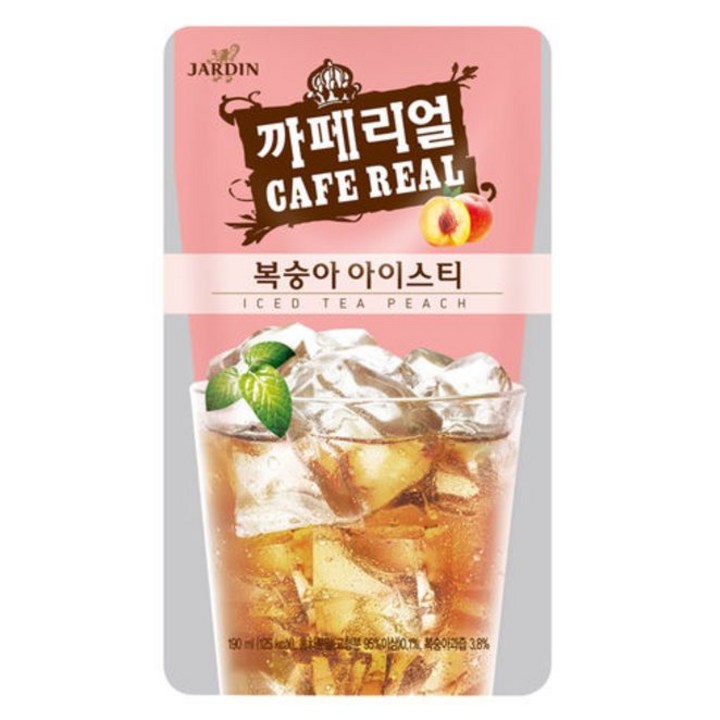 쟈뎅 까페리얼 복숭아아이스티, 190ml, 8개
