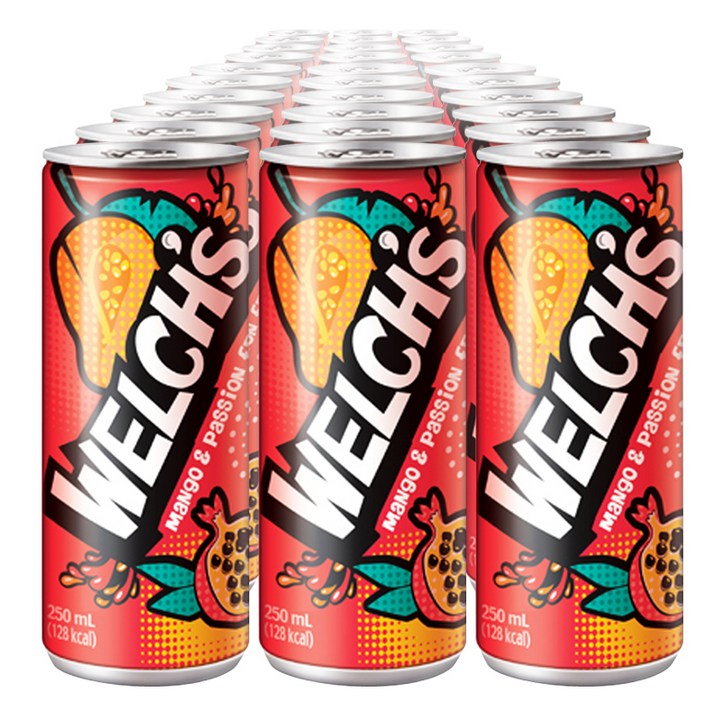 웰치스 망고패션후르츠 음료, 250ml, 30개