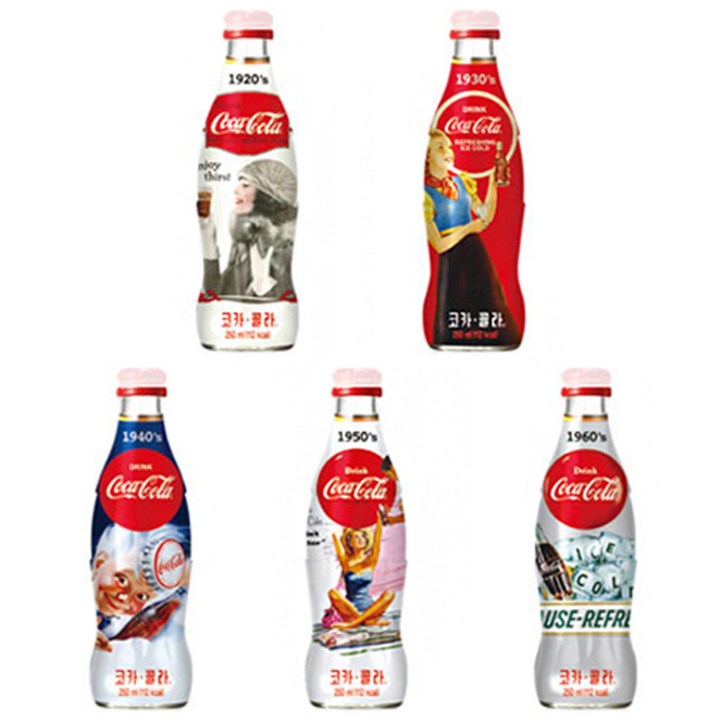 코카콜라 100주년 기념 병 랜덤발송, 250ml, 5개