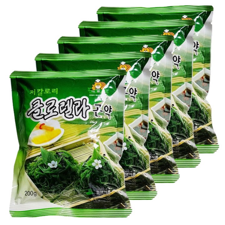 다람쥐 클로렐라소면곤약, 200g, 5개