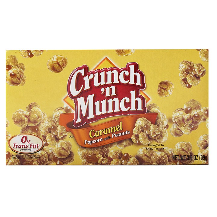 Crunch n Munch 크런치 앤 먼치 카라멜 팝콘 with 피넛, 99g, 1개