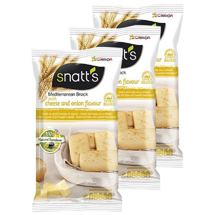 [스내츠] Snatt's 오븐에 구운 스낵 치즈&양파, 110g, 3개