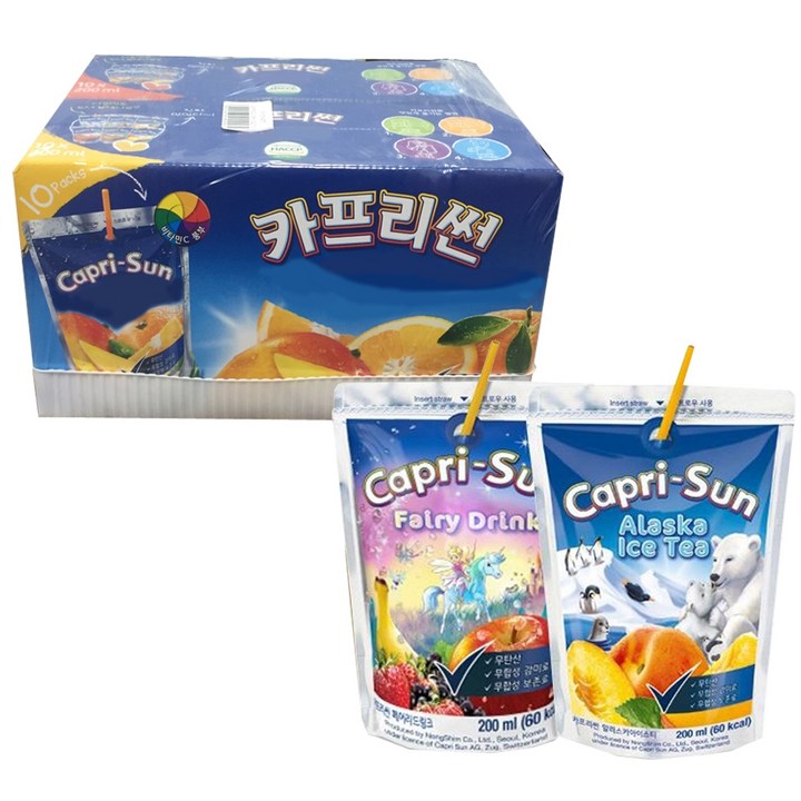 카프리썬 알라스카 아이스티 200 ml x 10p + 페어리 드링크 200 ml x 10p, 1세트, 200ml